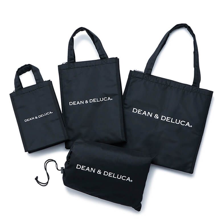 DEANamp;DELUCA クーラーバッグ ブラックM 保冷バッグ ファスナー付き コンパクト お弁当 ランチバッグ 弁当箱、水筒 