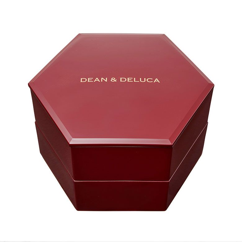 DEAN & DELUCA 　六角二段重 銀朱八分ツヤ内黒