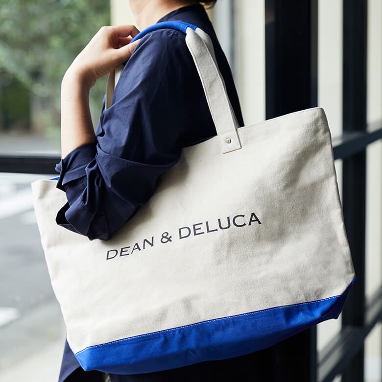 【オンラインストア限定】DEAN & DELUCA　キャンバストートバッグ　ブルー&ナチュラル｜オンラインストア DEAN & DELUCA