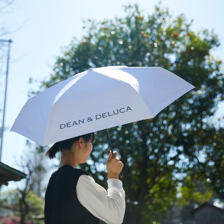 DEAN & DELUCA 折り畳み傘 (晴雨兼用)ホワイト ディーン&デルーカ www