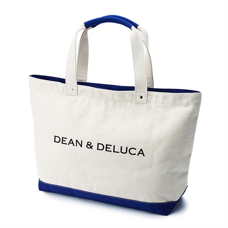 【オンラインストア限定】DEAN & DELUCA　キャンバストートバッグ　ブルー&ナチュラル