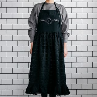 DEAN＆DELUCA×BEAMS COUTURE ギャザーのエプロンドレス ホワイト 